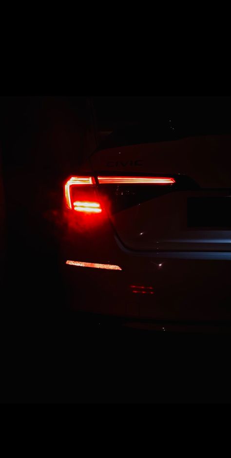 Red smoky Tail lights Civic Rs Turbo Blurry Lights, Tail Lights, Late Night, Tail Light, Hd Wallpaper, Cars, Lighting, Red, Quick Saves