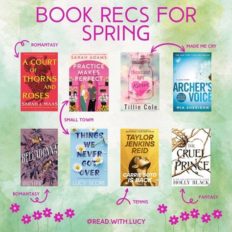 Happy Spring! ☀️🌷🐝🪺🌼 📖 Here are some books recs that give spring vibes! #readwithlucy #bookstagram #booktok #readersgonnaread #readwithme #readingreview #bookgirlies #books #bookworm #reading #springbooksvibes #springbookrec Spring Books Aesthetic, Books To Read In Spring, Spring Reading List, Books Recs, Spring Reading, Reading Review, Spring Books, Book Challenge, Book Recs