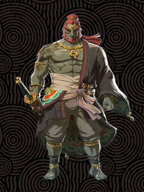 Breath Of The Wild Ganondorf, Ganondorf Concept Art, Totk Ganondorf, Link Official Art, Demon King Ganondorf, Legend Of Zelda Ganondorf, Zelda Villains, Ganondorf Fanart, Zelda Ganondorf