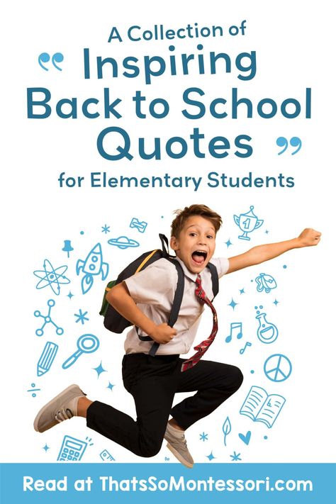 51 Inspiring Back to School Quotes for Teachers and Their Students - That's So Montessori Elementary Quotes, Back To School Quotes For Teachers, Obstacle Quotes, Lombardi Quotes, Environment Quotes, Set Goals Quotes, Classroom Meetings, Positive Classroom Environment, Back To School Quotes