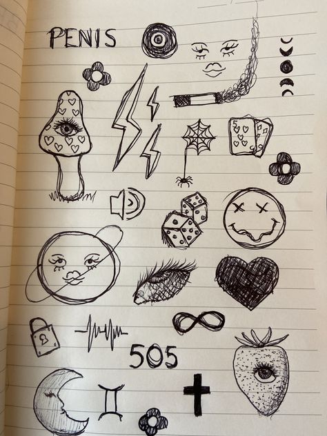 Drawing On Hand Doodles Pens, Doodles To Draw On Your Hand, Cool Easy Drawings, Notebook Doodles, Hand Doodles, Arte Grunge, Cool Doodles, Doodle Art Drawing, Easy Doodle Art