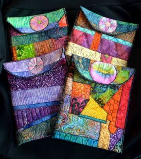 Textile Art Embroidery, Crazy Patchwork, Free Motion Embroidery, Fabric Journals, Fabric Purses, Fibre Art, Patchwork Bags, Fabric Projects, Free Motion Quilting