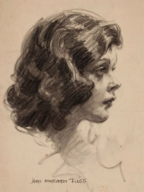 Montgomery Flagg, James Montgomery Flagg, Portraiture Drawing, Charcoal Art, 캐릭터 드로잉, Arte Sketchbook, Portrait Sketches, Wow Art, Realistic Art