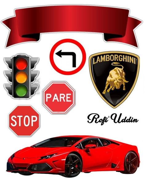 Car Theme Cake Topper Printable, Lamborghini Cake Topper Printable, Ferrari Cake Topper Printable, Lamborghini Cake, Bmw Cake, Ferrari Cake, Porche Car, Cars Theme Cake, Car Cake Toppers