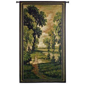 Dramatic Interiors with Large Wall Tapestry. Click on the picture to read the article. Unicorn Tapestries, Modern Tapestries, Medieval Tapestry, Room Tapestry, Large Tapestries, Forest Path, Tapestry Wall Art, Tapestry Art, Woven Wall Hanging