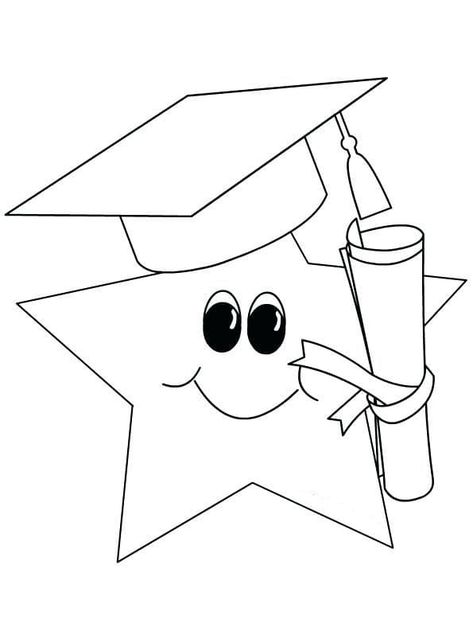 Graduation Star coloring page Graduation Coloring Pages, Graduation Cards Handmade, Kindergarten Colors, Kindergarten Coloring Pages, Graduation Crafts, Star Coloring Pages, Flag Coloring Pages, Preschool Graduation, Kindergarten Graduation