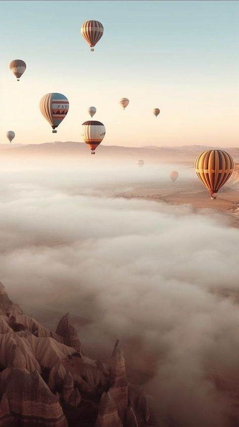 Hot Air Balloons Wallpaper, Hot Air Balloon Aesthetic, Hot Air Balloon Background, Hot Air Balloon Pictures, Hot Air Balloon Wallpaper, Balloon Wallpaper, Hot Air Balloons Photography, Balloon Pictures, Landscape Sky