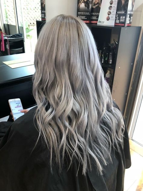 Lilac Grey Hair, Silvery Blonde Hair, Silvery Blonde, Ash Grey Hair, Grey Hair Color Silver, Hair Stayl, Grey Blonde Hair, Mushroom Hair, Silver Blonde Hair