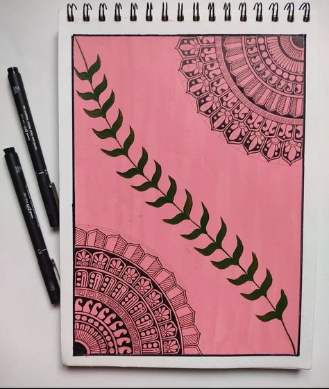 Mandala Art Corner Design, Easy And Simple Mandala Art, Mandala Corner Designs, Mandala Art With Colourful Background, Corner Mandala Art, Corner Mandala Design, Mandala Art Simple Design, Corner Mandala, Mandala Art Colorful