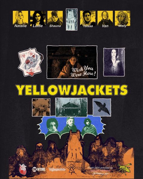 yellowjackets poster design !! 🐝🫎💥 - - #yellowjackets #yellowjackets🐝 #yellowjacketsfanart #graphicdesign #posterdesign #design #digitalart #showtime Locker Tour, Yellowjackets Art, Yellowjackets Poster, Yellowjackets Fanart, Comfort Place, Yellow Jackets, Dorm Posters, Room Deco, Pretty Images