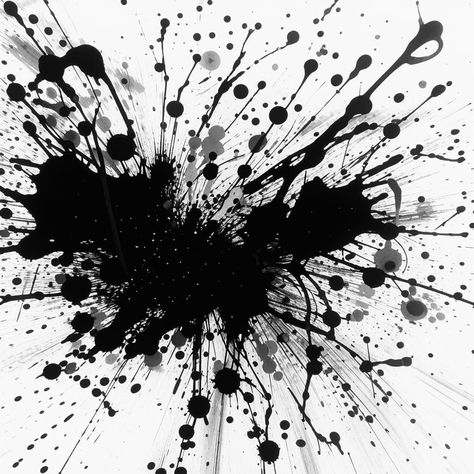 Blood Splatter, White Blood, Black And White, White, Black