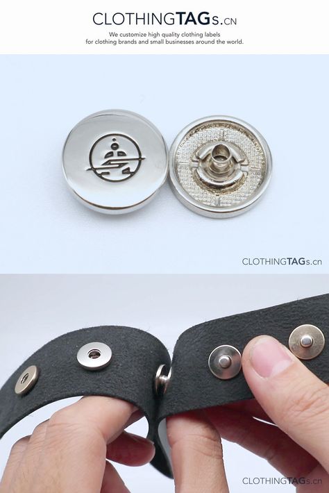 Custom snap finishes with any logo, size, color and shape. Like rivets and tack buttons, our snap finishes can be customized in both copper and zinc alloy materials. Copper material snaps is cheaper and very strong and durable. Mail: Info@ClothingTags.cn WhatsApp: +86 187 5713 0211 #jeanbuttons #clothingbuttons #metalbuttons #buttons #engraved #manufacturers #custom #clothing #designer #logo #TackButtons Luxury Outerwear With Snap Buttons, Designer Buttons, Snap Button, Button-up Outerwear With Snap Buttons For Streetwear, Zipper Button Snap Board Diy, Hardware Buttons, Button Outfit, Newspaper Printing, Snap Fasteners