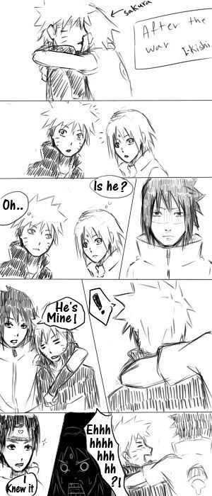 Sasuke And Naruto Love, Comic Naruto, Naruto And Sasuke Kiss, Funny Naruto Memes, Sasuke X Naruto, Naruko Uzumaki, Naruto Sasuke Sakura, Naruto Comic, Naruto Shippuden Characters