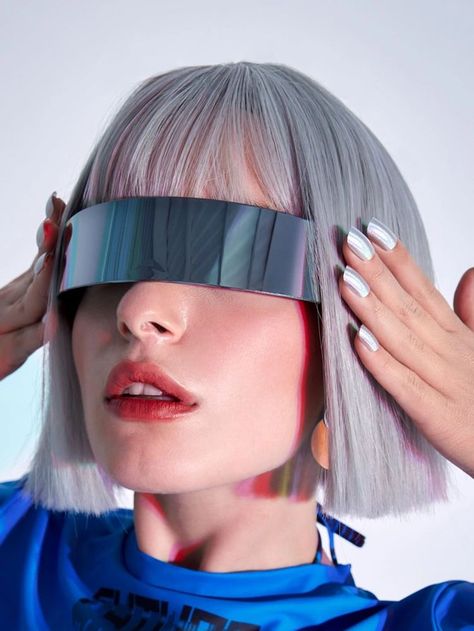 Space Fashion Futuristic, High Tech Fashion, Futuristic Glasses, Futurism Fashion, Futuristic Sunglasses, Dystopian Fashion, Hexagon Sunglasses, Space Fashion, Cyberpunk Fashion