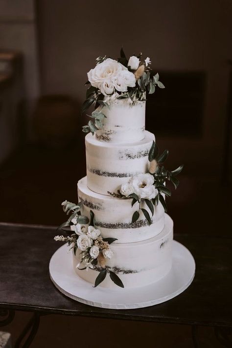 Milk Station, Black And White Wedding Cake, Dark Wedding Theme, Black And White Wedding Theme, Black Wedding Cakes, Floral Wedding Cake, White Wedding Theme, Dark Wedding, Flower Boutique