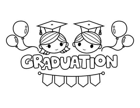 Graduation Pictures Printable, Kindergarten Graduation Worksheets, Graduation Cute Drawing, Graduation Line Drawing, Graduation Coloring Pages Free Printable, Graduation Printables, Pre K Graduation, Pencil Eraser, Graduation Day