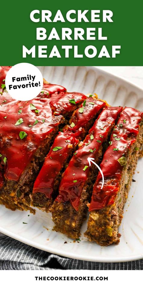 With this Cracker Barrel meatloaf recipe, I can enjoy my favorite comfort food from the comfort of my own home! Horseradish Meatloaf Recipes, Racket Barrel Meatloaf, Meatloaf Recipes Cracker Barrel, Cracker Barrel Meatloaf Recipe Copycat, Hamburger Meatloaf Recipes, Meatloaf Recipes With Vegetables, Costco Copycat Meatloaf Recipe, Cracker Barrel Meatloaf Recipes, Bob Evans Meatloaf Recipe