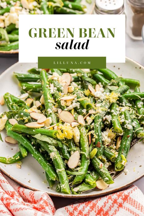 Green Beans With Lemon, Christmas Catering, Feta Recipe, Green Bean Salad, Green Beans Recipe, Lemon Green Beans, Salmon Potato, Green Bean Salads, Feta Recipes