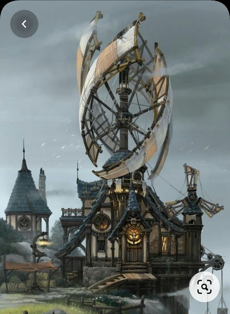 Steampunk Building, Steampunk Kunst, Steampunk City, Steampunk Artwork, Fantasy Town, Steampunk House, Props Concept, Concept Art Tutorial, Building Concept