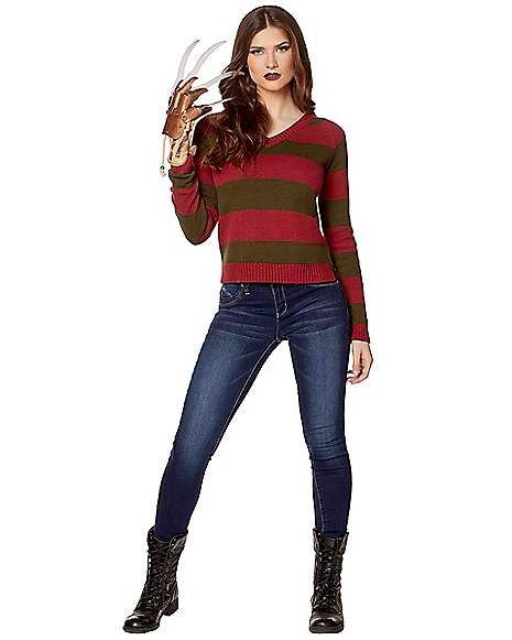 Freddy Krueger Sweater - A Nightmare on Elm Street - Spirithalloween.com Freddy Krueger Sweater, Freddy Krueger Costume, Stranger Things Costume, Horror Costume, A Nightmare On Elm Street, Steampunk Costume, Elm Street, Nightmare On Elm Street, Freddy Krueger