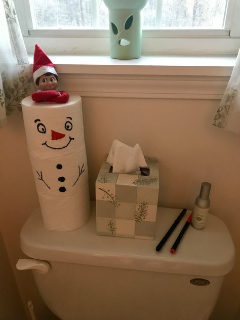 Elf With Toilet Paper, Elf On The Shelf Snowman Toilet Paper, Elf Toilet Paper Snowman, Elf On The Shelf Toilet Paper Snowman, Elf Toilet Paper, Elf On The Shelf Toilet, Toilet Paper Snowman, Paper Snowman, Shelf Toilet