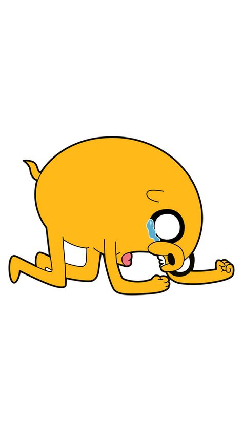 Jake hits the floor with his hands, cries, and screams because he can't do all his tasks. Let's help him with our yellow Adventure Time sticker!. Jake Crying, Jake Sticker, Adventure Time Stickers, Adventure Time Jake The Dog, Adventure Time Drawings, Adventure Time Jake, Jake Adventure Time, Dog Crying, Time Stickers