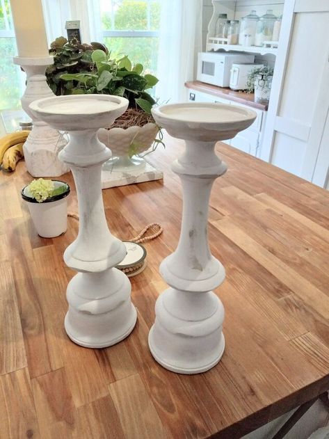 Decorate With Candle Holders, Other Uses For Candle Holders, Decorating With Candle Sticks, How To Decorate Candle Holders, Decorating With Candle Holders, Tall Candle Holders Decor Ideas, Repurpose Candle Holders, Pillar Candle Holders Decor Ideas, Tall Candle Holders Decor