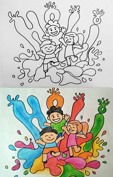 #holi_drawing #holi_2021 #colouring_page #kids_drawing Holi Colouring Pages For Kids, Festival Drawing Easy, Holi Festival Drawing, Holi Drawing, Festival Drawing, Landscape Sketch, Colouring Page, Art Lessons For Kids, Kid Art