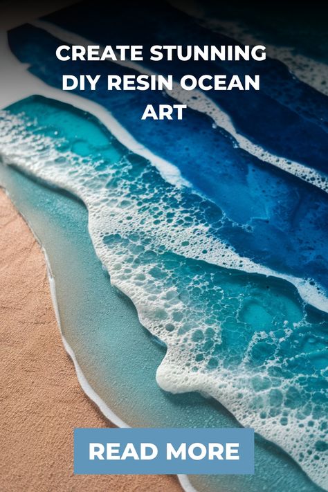 Create stunning DIY resin ocean art. Read more. Epoxy Waves Diy, Epoxy Resin Beach Art, Mosaic Waves Ocean, Resin Waves Tutorial, Epoxy Texture, Epoxy Resin Crafts Diy, Resin Art On Canvas, Diy Resin Painting, Resin Art Ideas