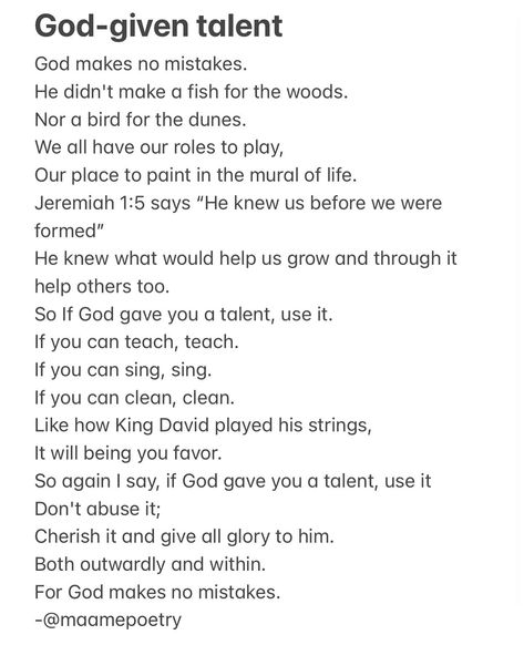 God-given talent… A poem I performed recently 😁 #maame #maamepoetry #poetry #poems #christian #faith #talent #church #ghana Poems About Faith In God, Poems About God, Poems About Music, Church Poems, Poem About God, Christian Poetry, Beautiful Poems, Christian Poems, Church Youth