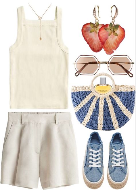 Summer BBQ Outfit | ShopLook Routine For Dogs, Ideal Daily Routine, Barbecue Outfit, Summer Bbq Outfit, Bbq Outfit, Bbq Outfits, Oval Bag, Octagon Sunglasses, Burberry Perfume