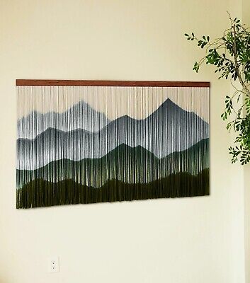 ad eBay - Large boho wall décor Tapestry mountain art Macramé fiber art dip dyed DPA # 5 - Buy Now, click the link (eBay) Mountain Macrame Wall Hanging, Macrame Business, Dyed Macrame, Extra Large Macrame Wall Hanging, Art Macramé, Macrame Tapestry, Textile Wall Art, Large Macrame Wall Hanging, Large Macrame