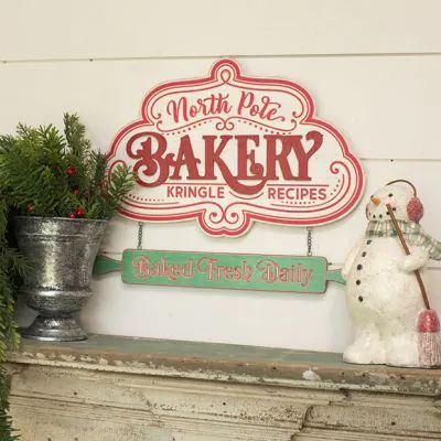 Kitchen Wall Gallery, North Pole Bakery, Kringle Recipe, Bakery Wall Art, Mrs Claus Bakery, Bakery Sign, Bakery Kitchen, Christmas Menu, Bakery Shop