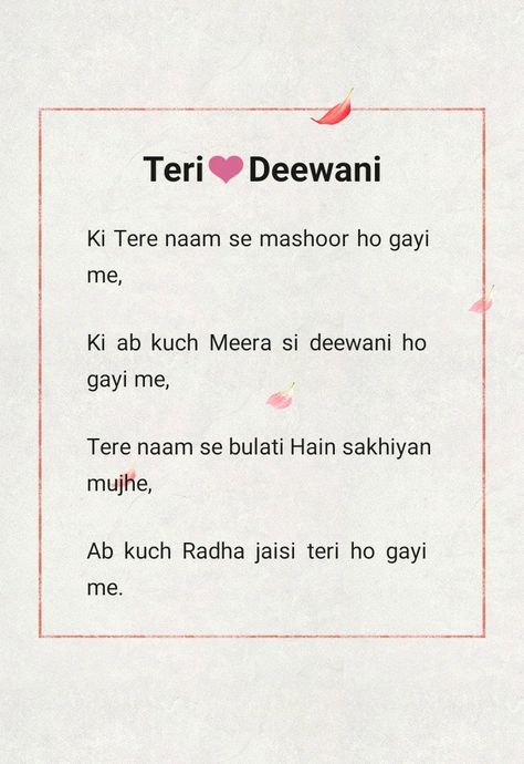 Shayari reshu___ Teri Deewani, Bullet Journal, Quick Saves