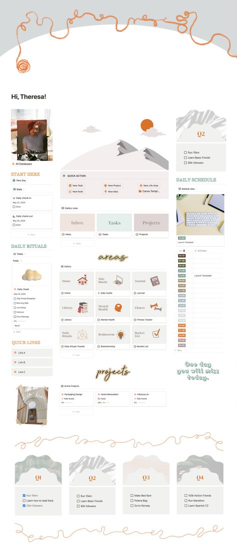 #Personal_Notion #Life_Planner_Notion #Digital_Life_Planner #Plan_Your_Life Personal Notion, Notion Template For Work, Study Planner Free, Life Planner Notion, Life Planner Organization, Notion Dashboard, Aesthetic Notion, To Do Planner, Planner Writing