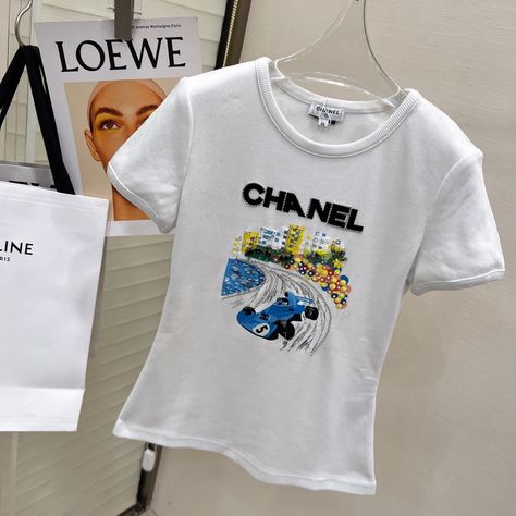 Chanel F1 Shirt Outfit, Chanel F1 Shirt, Chanel Race Car Top, Aesthetic Pastel Yellow, Channel F1 Shirt, Wallpaper Formula 1, Chanel Oversized Shirt, Chanel Tee Shirt, Aesthetic Art Poster