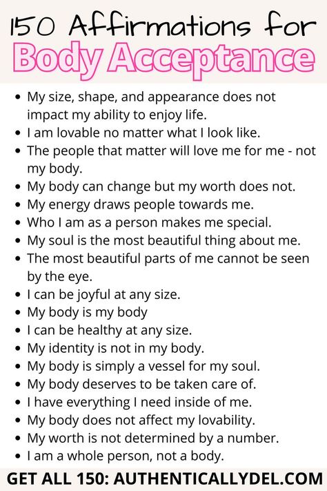 body image affirmations Positive Body Image Quotes, Body Affirmations, Improve Body Image, Body Image Quotes, Journal Questions, Self Confidence Quotes, Body Acceptance, Positive Body Image, Books For Self Improvement