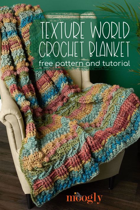 Texture World Crochet Blanket: Free Pattern and Tutorial - moogly Motifs Afghans, Crochet Throw Pattern, Crochet Afghan Patterns Free, Crocheted Blanket, Confection Au Crochet, Crochet Afgans, Knit Projects, Crochet Blanket Designs, Crochet Blanket Afghan