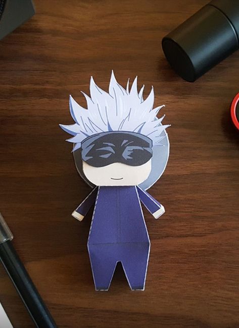 Jujutsu Kaisen: Satoru Gojo Paperized Gojo Paper Craft Template, Gojo Paper Doll, Jujutsu Kaisen Crafts, Gojo Paper Crafts, Jujutsu Kaisen Paper Craft, Paperized Anime, Papercraft Templates Printables, Anime Crafts Diy, Paper Cube