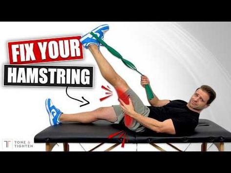 (11) Fix Your Hamstrings! Stretches & Exercises For Tight, Painful Hamstrings - YouTube Best Hamstring Stretches, Torn Hamstring, Stretches Exercises, Hamstring Muscles, Hamstring Workout, Tight Hamstrings, Hamstring Stretch, Health Exercise, Thigh Muscles