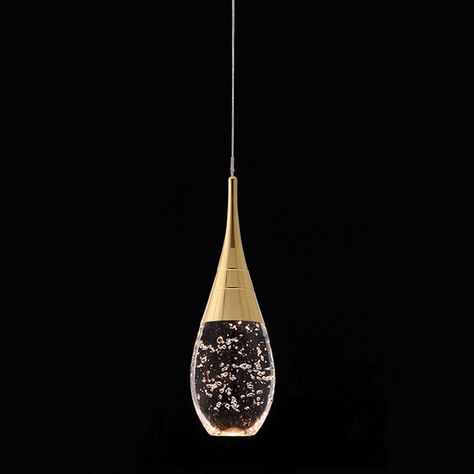 Everly Quinn Lykeisha 1 - Light LED Single Pendant & Reviews | Wayfair Island Bathroom, Above The Sink, Lighting Pattern, Gold Bubbles, Crystal Pendant Lighting, Mood Lighting, Single Pendant Lighting, Cottage Ideas, Hanging Ceiling Lights