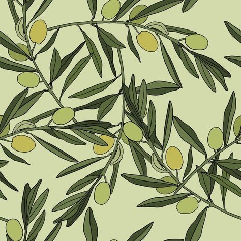 Olive Branch Pattern, Leaves Sketch, Food Vintage, Cool Pictures For Wallpaper, Vector Background Pattern, Leather Paint, Hand Drawn Flowers, Olive Leaf, Flower Branch