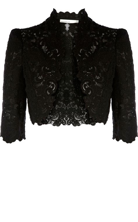 Karen Millen  BEAUTIFUL COTTON LACE JACKET  Style Code: JN026  €187.50 Shrug Jacket, Karen Millen Dress, Lace Bolero, Bolero Shrug, Jackets Uk, Lace Jacket, Evening Jackets, Basic Jackets, Yellow Lace