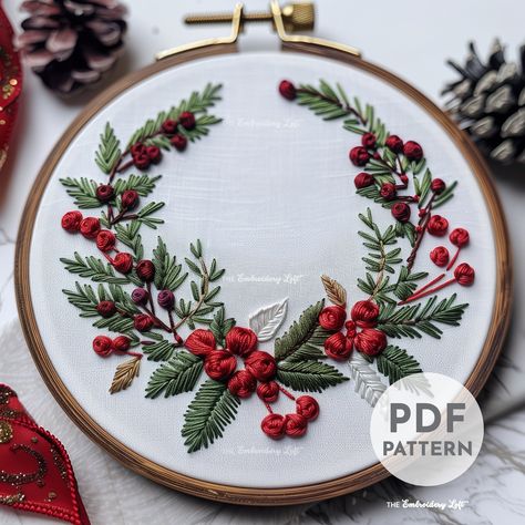 DESCRIPTION Ring in the new winter season with this classic Winter Wreath hand embroidery pattern! Get your hoop ready and let's stitch up some holiday magic with this delightful embroidery project! Happy stitching! This listing is for a digital PDF pattern, which includes: ~ Printable pattern scaled to fit 3" to 8" hoops ~ DMC color and stitch suggestions ~ Beginner's Guide to Hand Embroidery with a FREE sample pattern ~ Beginner's Guide available in English, Español, Français and Deutsch ~ Ref Embroidered Wreath Patterns, Christmas Hand Embroidery Designs, Christmas Flower Embroidery, Christmas Wreath Embroidery Pattern, Winter Embroidery Patterns Free, Embroidery Christmas Wreath, Christmas Embroidery Patterns Free, Free Christmas Embroidery Patterns, Christmas Wreath Embroidery