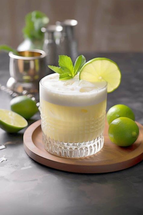 Egg White Cocktails, Egg White Cocktail, Tequila Sour Recipe, Blended Margarita Recipe, Lemon Cocktail Recipes, Tequila Sour, Amaretto Sour Cocktail, Gin Fizz Recipe, Cocktail Recipes Tequila