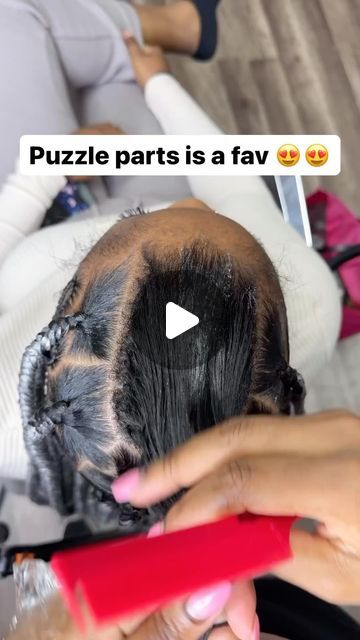 RadiantHairRoyalty on Instagram: "Puzzle part 👌 @nas_thestylist Would you try puzzle parts? 🧩🧩🧩 I absolutely would 😍 - - follow @radianthairroyalty for more ❤️ - - #puzzlelover #puzzletime #hair #hairtutorial #hairinspo #hairinspiration #puzzlebraids #knotlessbraids #largeknotlessboxbraids" Puzzle Piece Parts In Hair, Puzzle Piece Parts In Braids, Puzzle Part Braids, Puzzle Piece Braids, Parting Hair, Instagram Puzzle, Jumbo Braids, Puzzle Piece, February 11