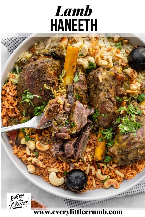 Arab Lamb Recipes, Afghan Lamb Recipe, Lamb Haneeth Recipe, Yemeni Rice Recipe, Jewish Lamb Recipes, Yemeni Recipes, Lamb Mandi, Mandi Recipe, Lamb And Rice