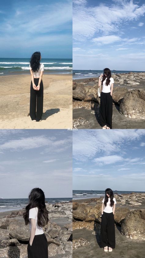 Style Poses Picture Ideas, Beach Ootd Ideas, Beach Selfies Poses, Back Poses Aesthetic, Excursion Outfit, Poses For Pictures Instagram Standing, Beach Poses Aesthetic, Creative Beach Pictures, Ootd Beach