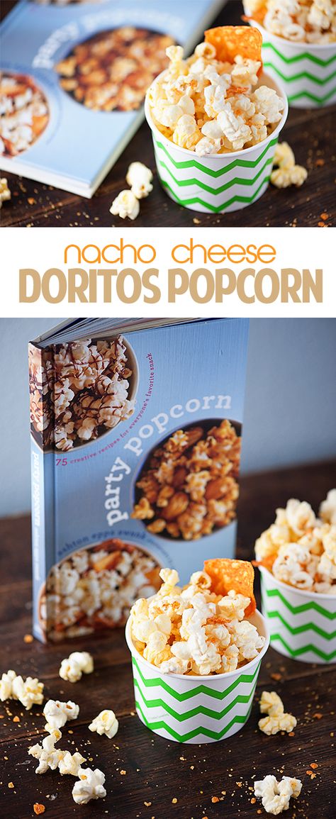 Nacho Cheese Doritos Popcorn Recipe - great for movie night! Party Snacks Easy, Easy Snacks For Kids, Popcorn Treats, Flavored Popcorn, Gourmet Popcorn, Nacho Cheese, Popcorn Recipes, Snack Mix, Fun Snacks