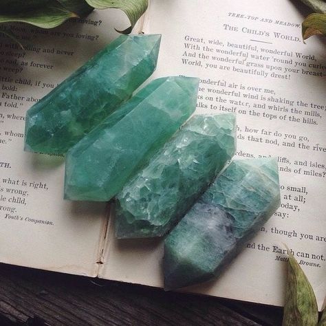 Karma Yoga, Crystal Vibes, Crystal Aesthetic, Purple Fluorite, Pretty Rocks, Green Fluorite, Crystal Magic, Minerals And Gemstones, Yoga Shop